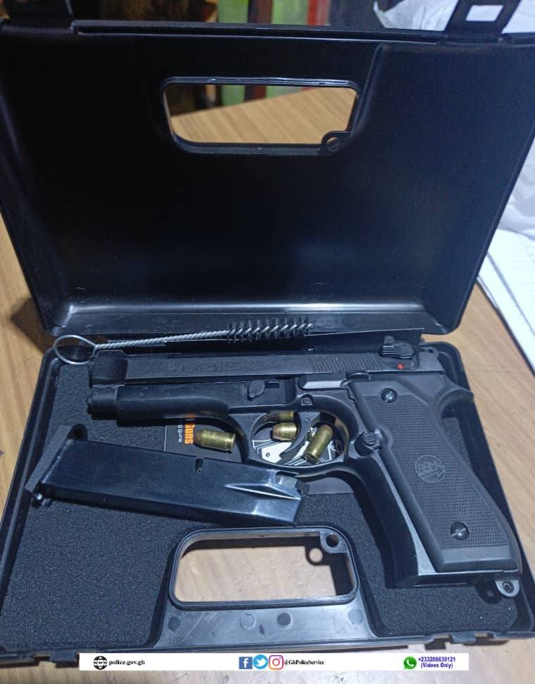 Ashanti Regional Police arrest man for unlawful possession of a foreign pistol and ammunition