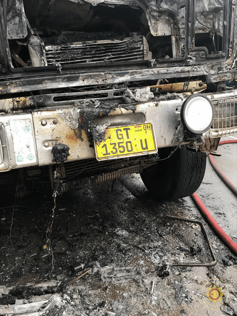 A/R: Cargo truck catches fire on Adugyama-Bechem highway