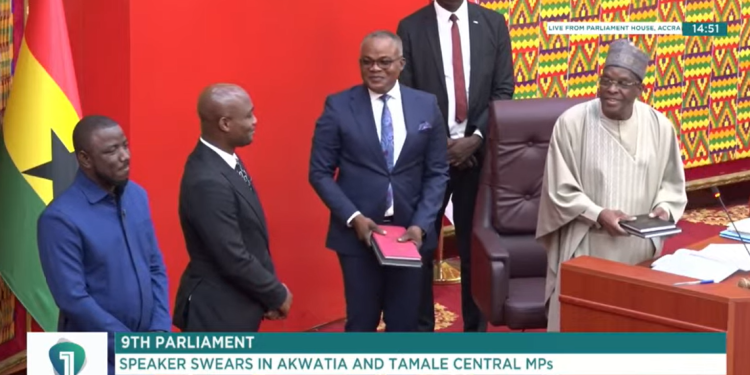 Akwatia and Tamale Central MPs elect sworn-in by Speaker Bagbin