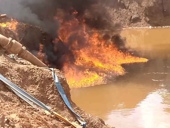 Illegal miners flee, NAIMOS destroys illegal mining camps at Offin Shelterbelt Forest Reserve