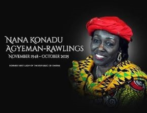 Video: George Opare Addo, Akandoh arrive at funeral of Nana Konadu Agyeman-Rawlings