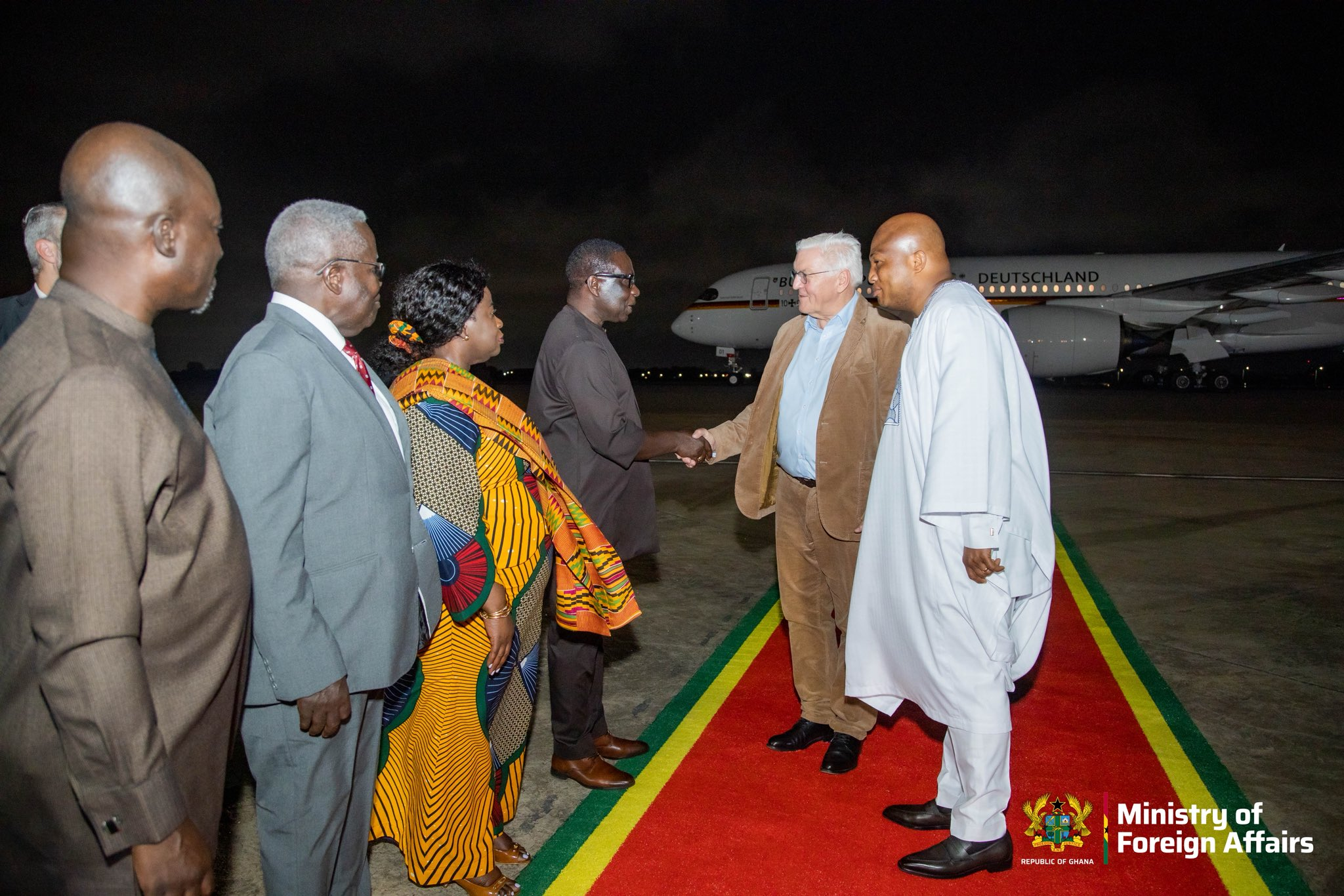 German President Frank-Walter Steinmeier arrives in Ghana for three-day state visit