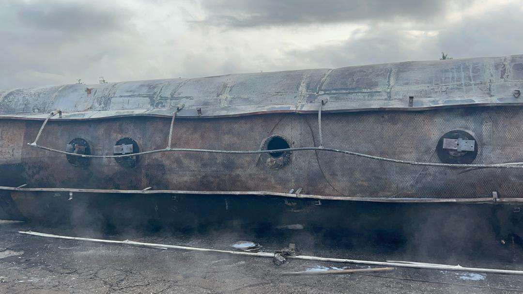 Fuel tanker explosion burns multiple vehicles on Nsawam-Accra highway