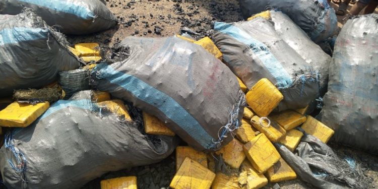 Police seize large cannabis consignment hidden in charcoal bags in Techiman