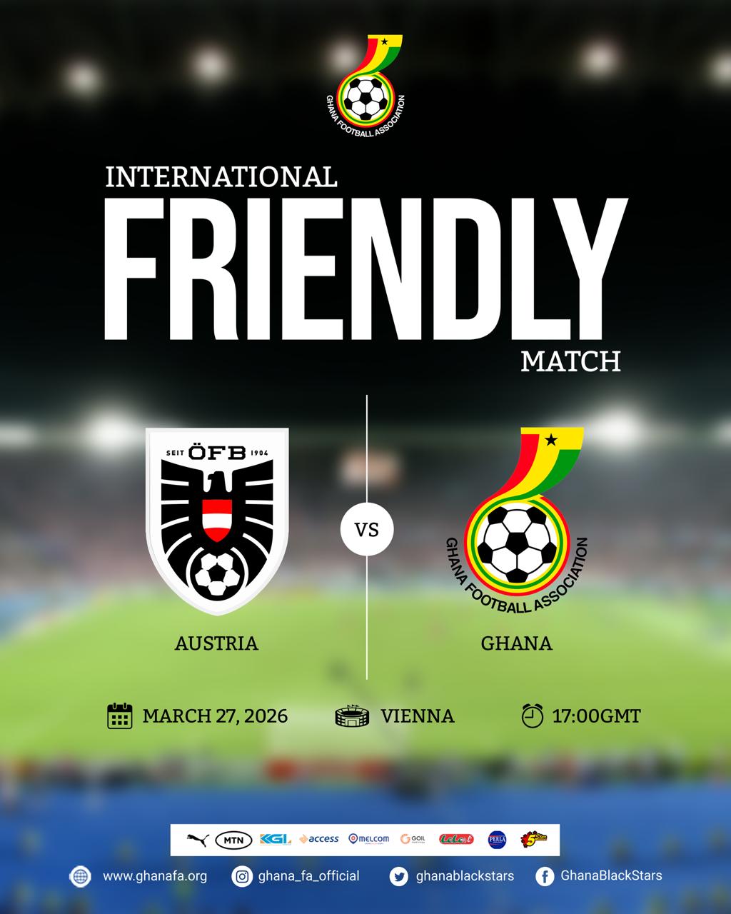 2026 World Cup warm-up: Ghana–Austria friendly comes off today