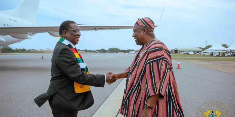 Photos: Zimbabwean President arrives in Ghana