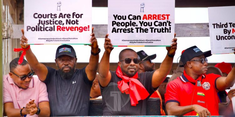 Photos:  NPP stages ‘Democracy Under Attack’ demo